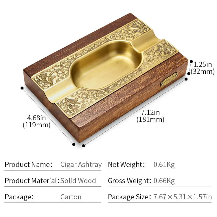 Gold Wood Ashtray