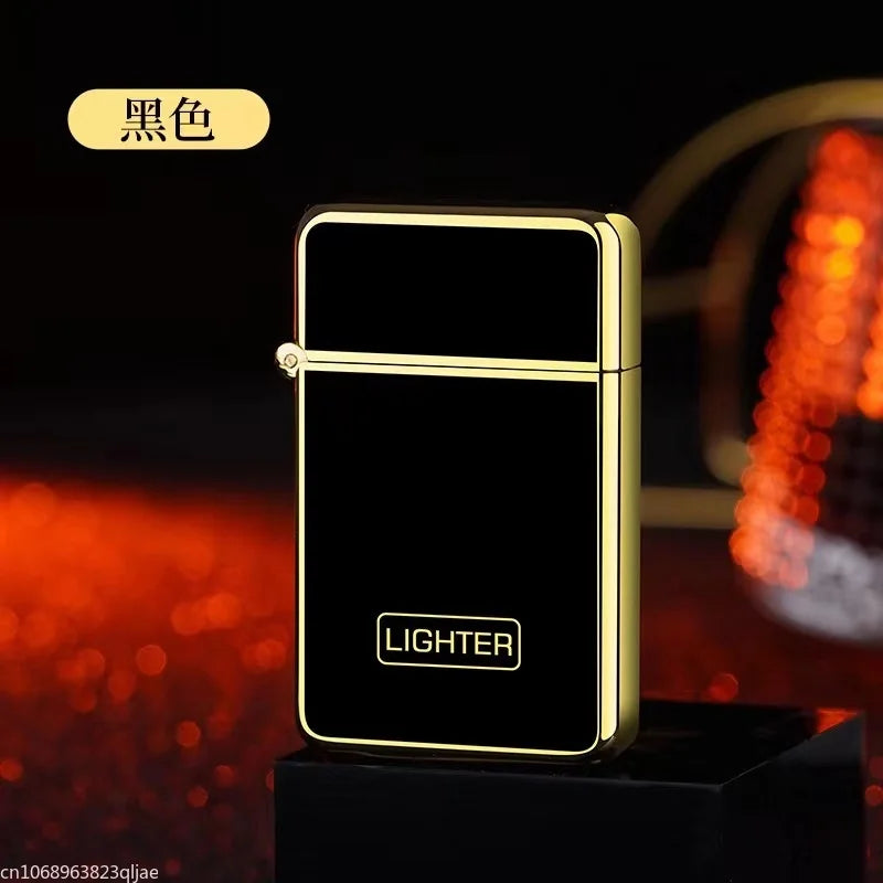 Metal Jet Red Flame Lighter Luminous Cigar Lighter Refillable Butane Adjustable Flame Portable Windproof Gas Lighter Men's Gifts