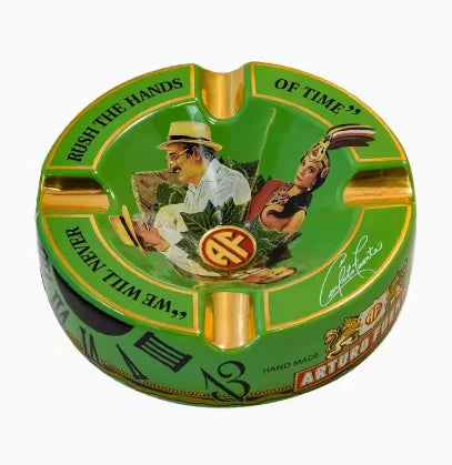 Time Hand cigar ashtray ceramic material for four.