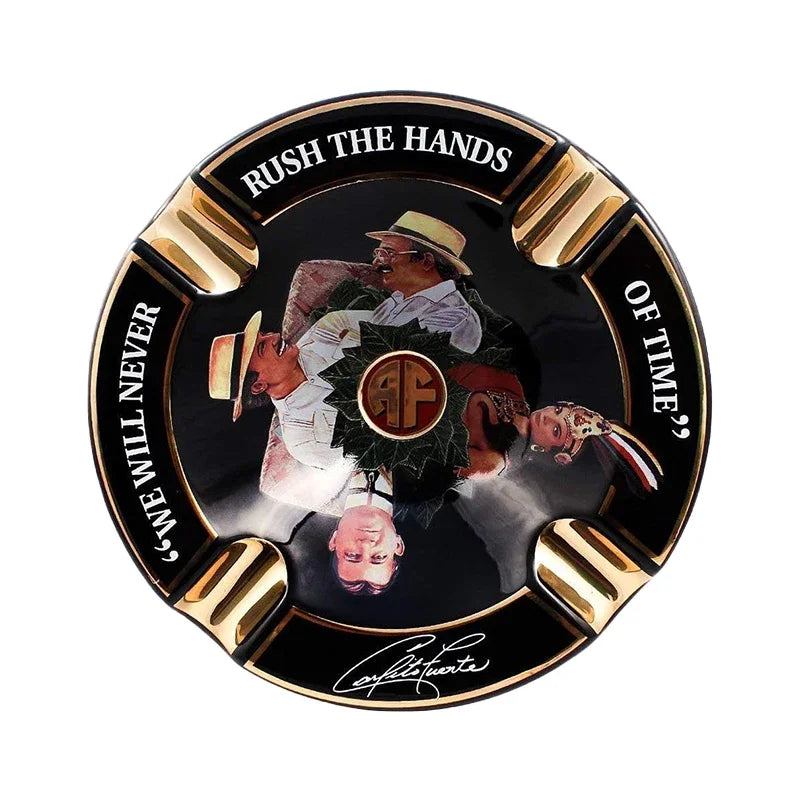 Time Hand cigar ashtray ceramic material for four.