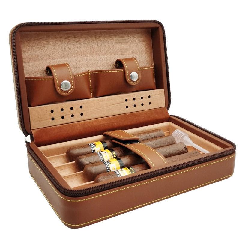 4pc Humidor Travel Cigar Case - Cigar Mafia