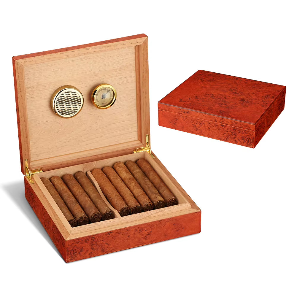 GALINER Classic Cigar Humidor Box Cedar Wood Case W/ Magnets Hygrometer Humidifier for Cigars Travel Humidor