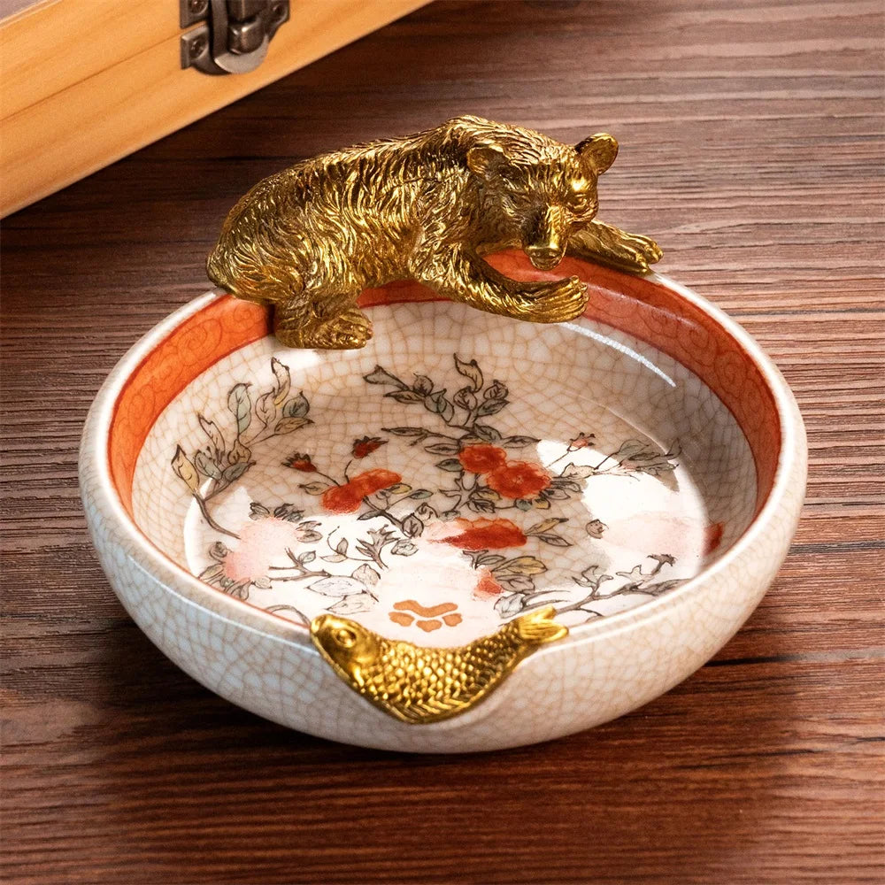 Orange Ceramic Ashtray