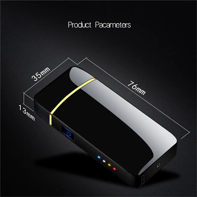 Windproof Double Arc USB Lighter with Display