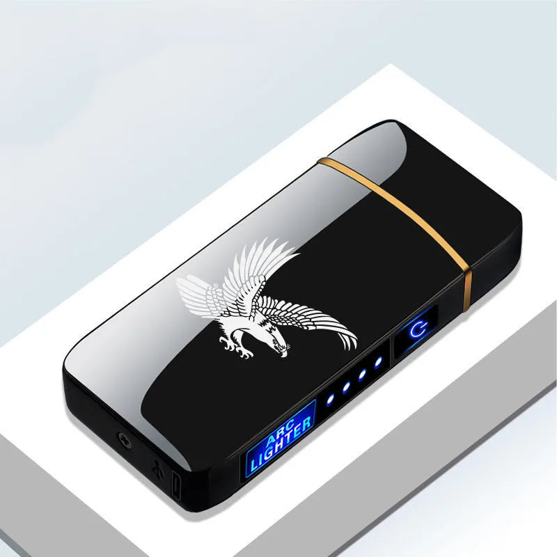 Windproof Double Arc USB Lighter with Display