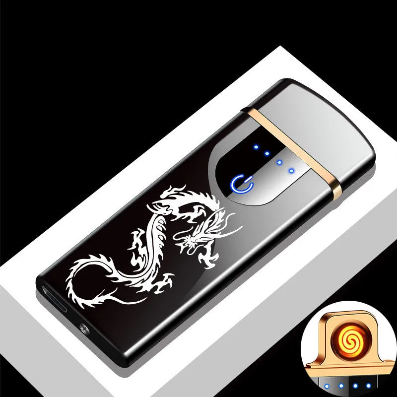 Windproof Double Arc USB Lighter with Display