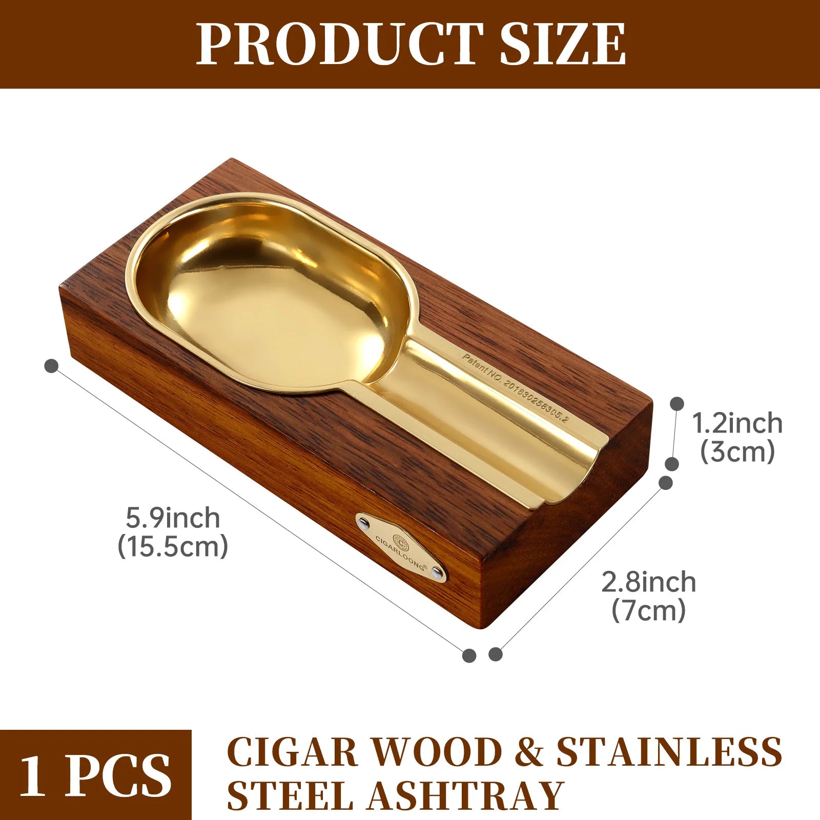 Brown Wood Ashtray