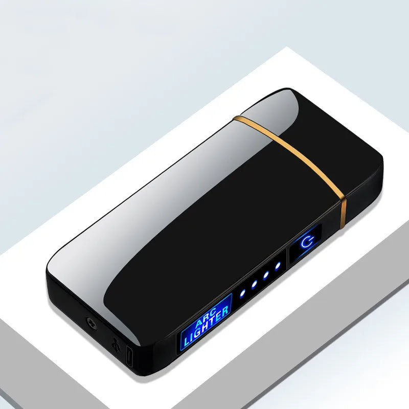 Windproof Double Arc USB Lighter with Display