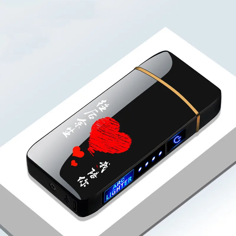 Windproof Double Arc USB Lighter with Display