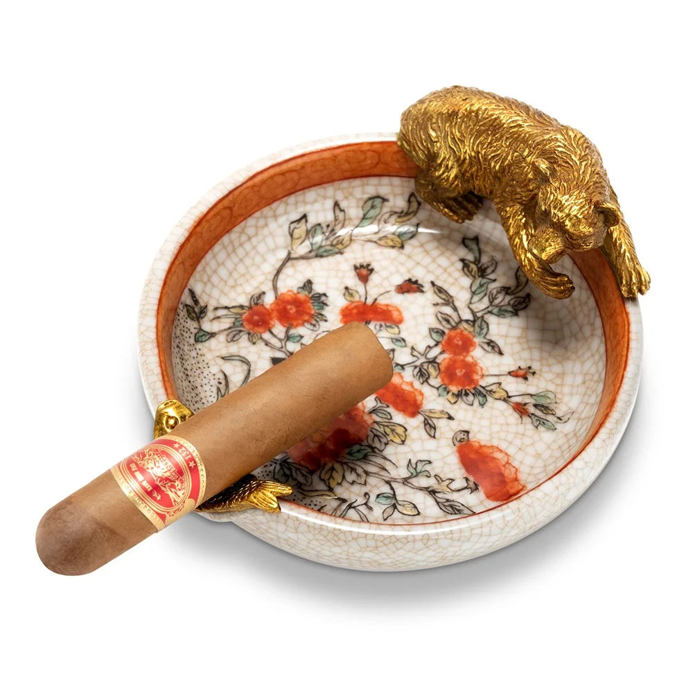 Orange Ceramic Ashtray