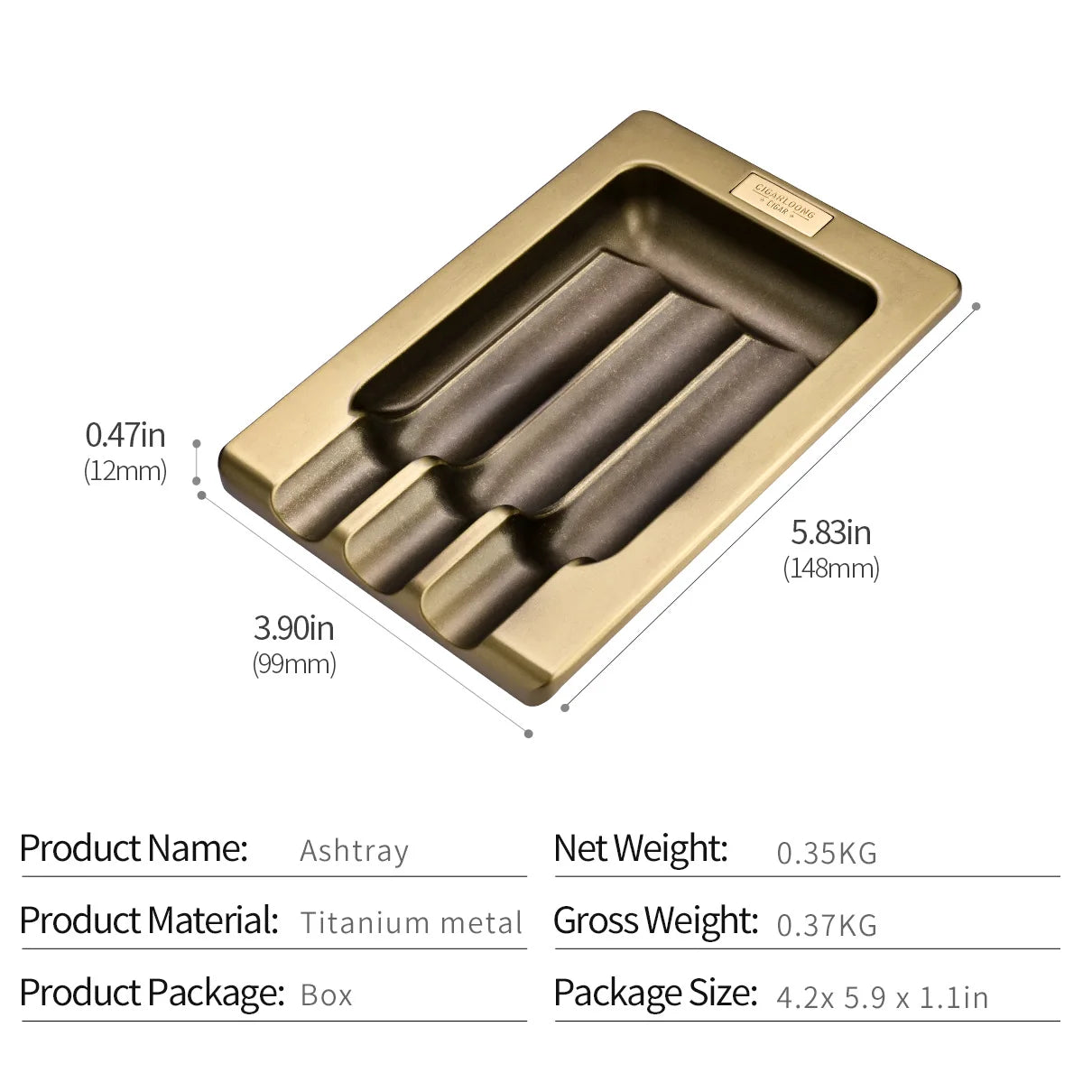 Bronze Titanium Ashtray