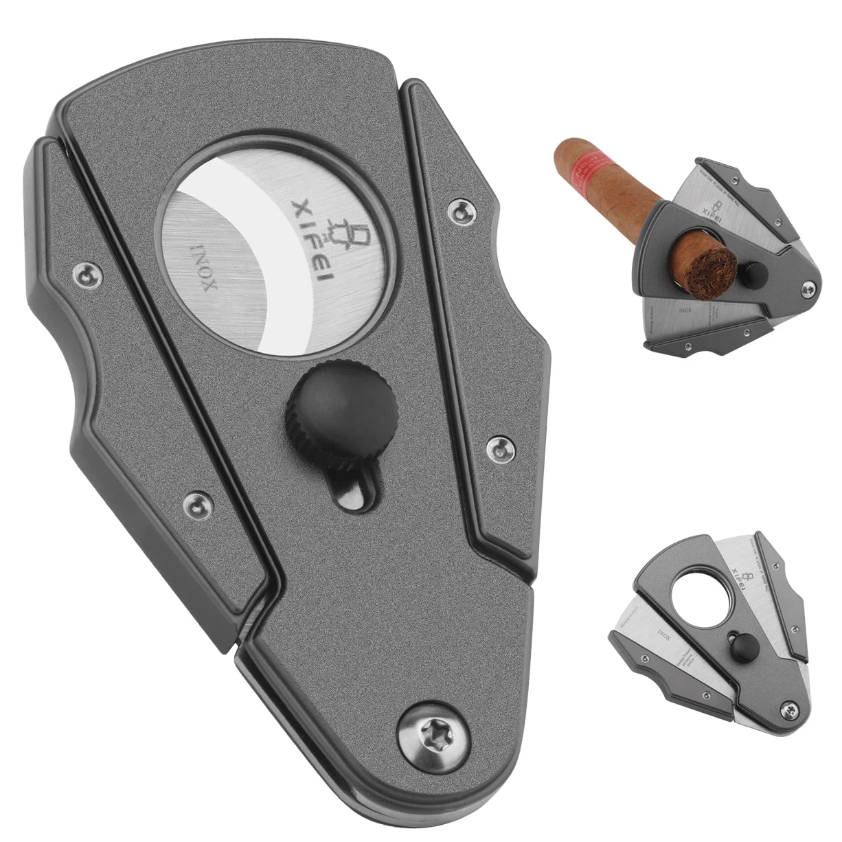 Stainless Steel Cigar Cutter with Case