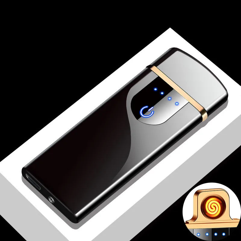 Windproof Double Arc USB Lighter with Display