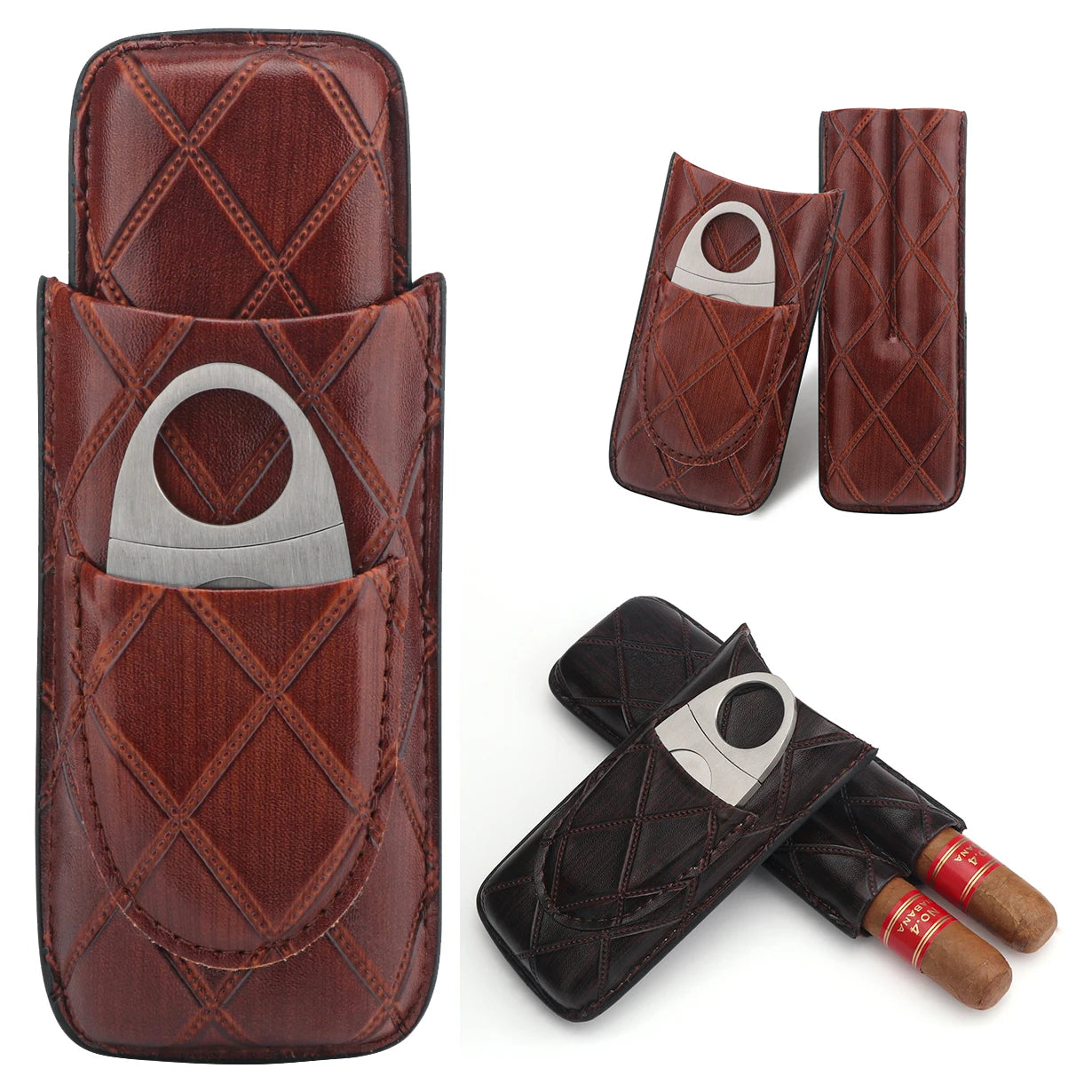 Leather Cigar Case Set