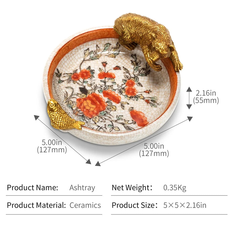 Orange Ceramic Ashtray