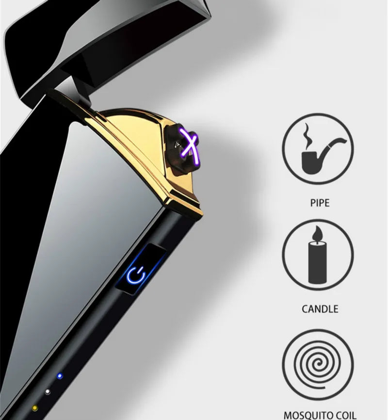 Windproof Double Arc USB Lighter with Display