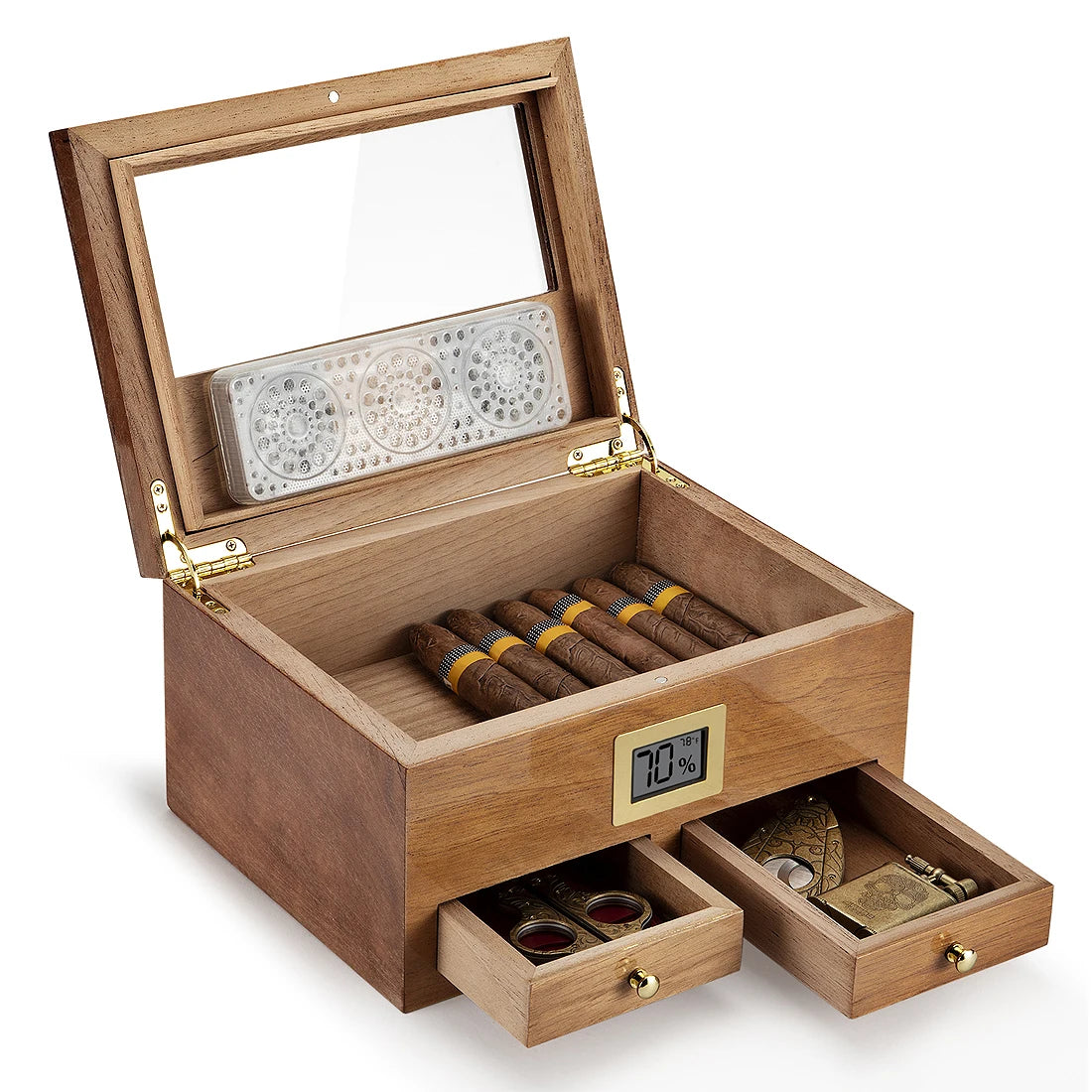 Cedar Humidor with Hygrometer