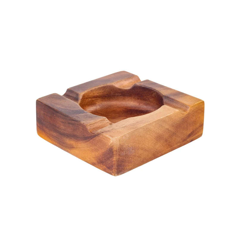 New Wood Cigar Ashtray Square Ash tray Living Room 4 Slot Cigarette Ashtray Cigar Holder Ashtray