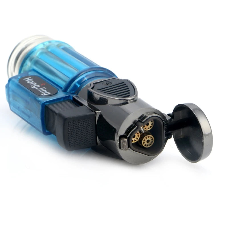 Windproof Trip Torch Jet Flame Refillable gas Cigarette Cigar