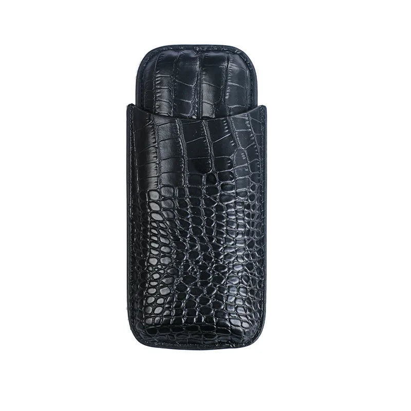 Luxury Cigar Case Cigar Humidor Holds 2 Cigars PU Leather Travel Case Smoking Accessories Men's Gift