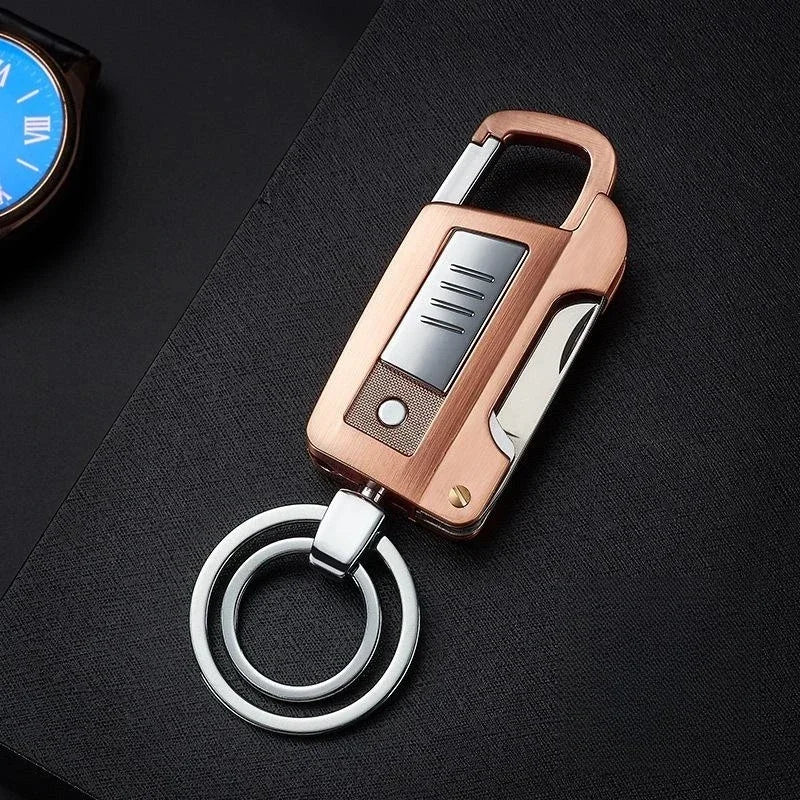 Tungsten USB Lighter with Key Chain Flashlight