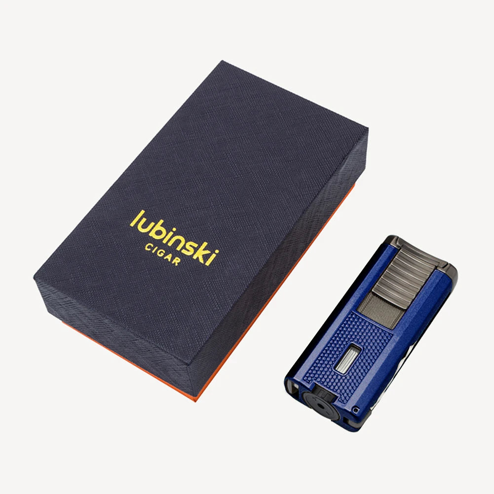 LUBINSKI 2-in-1 Metal Cigar Lighter Holder