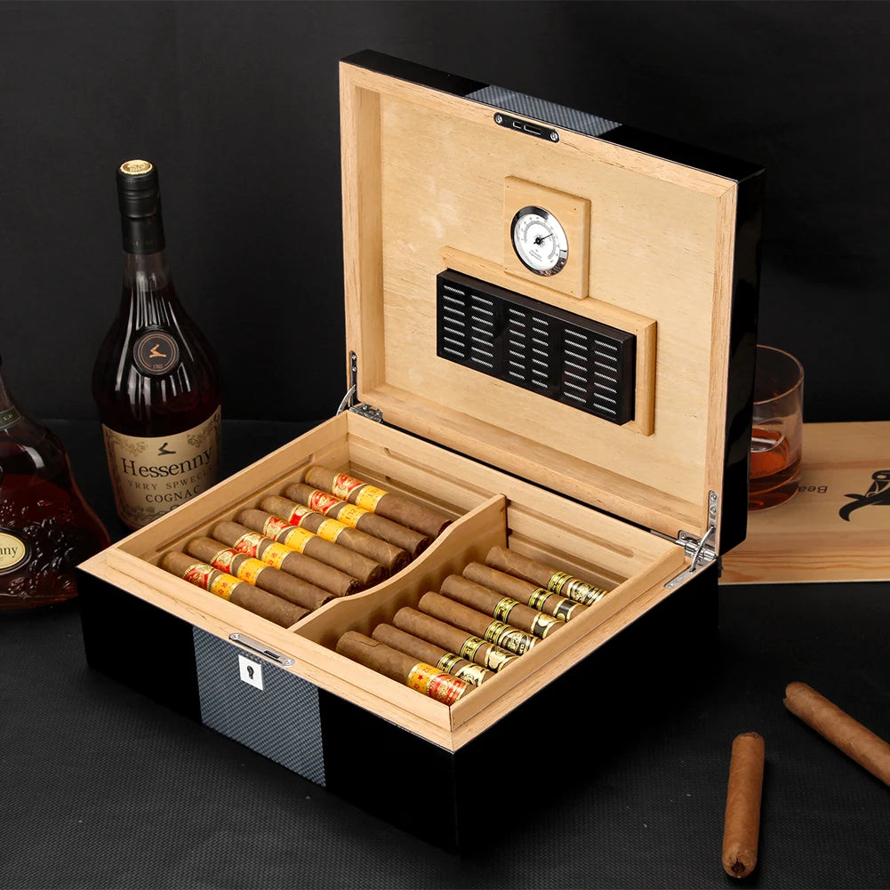 Galiner Lockable Cedar Wood Cigar Humidor