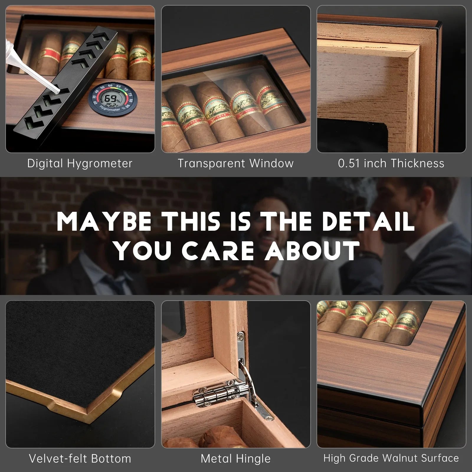 Cigar Humidor Box Cigar Case with...