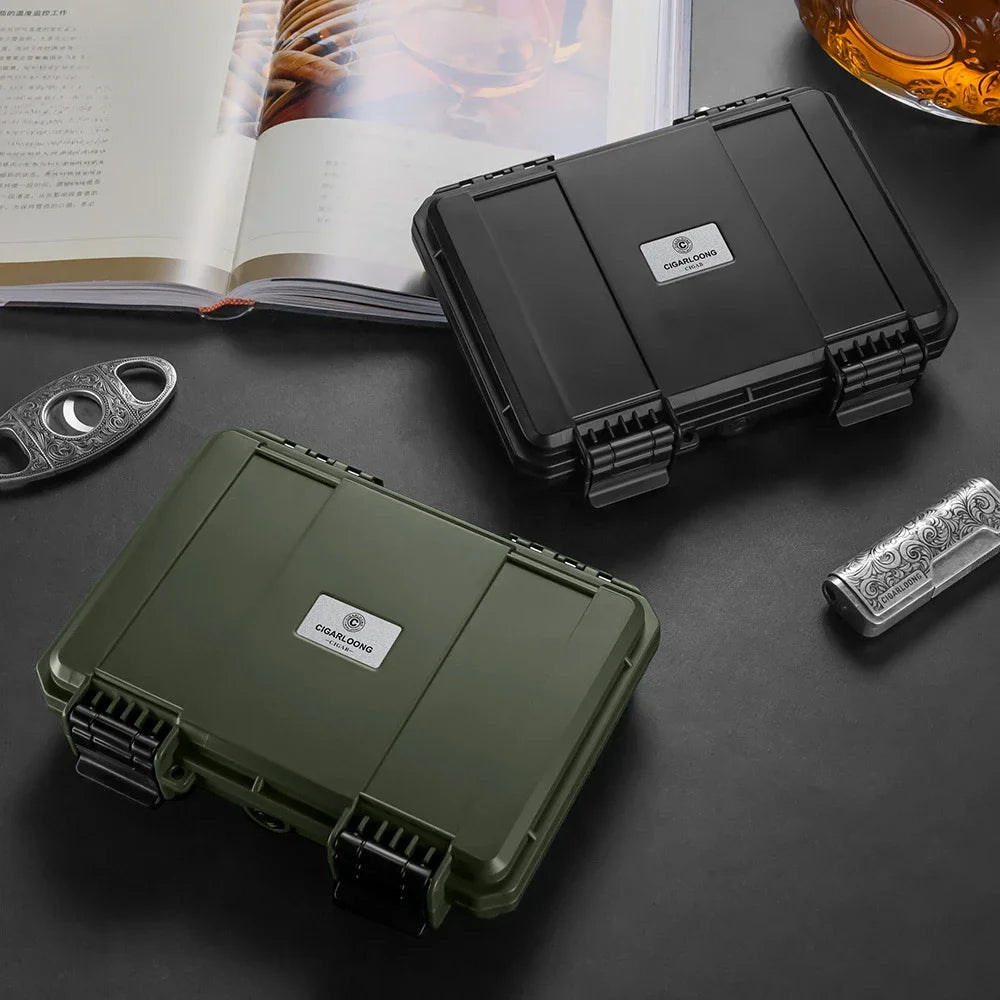 Flip Lid Creative Cigar Humidor Box Cases Cigar Travel Humidors Accessories for Cigars Accesories Portable Humidifier Cedar Home