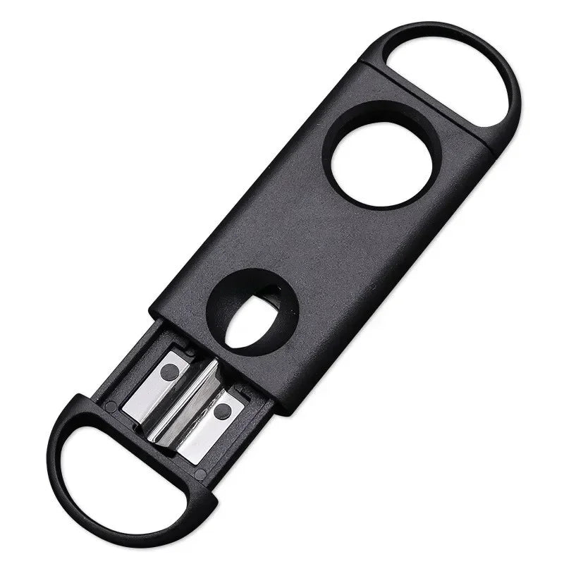 Stainless Cigar Guillotines Double Blades Cigar Punch Cutter Pocket Gadgets Zigarre Cigarette Cuban Smoking Accessory
