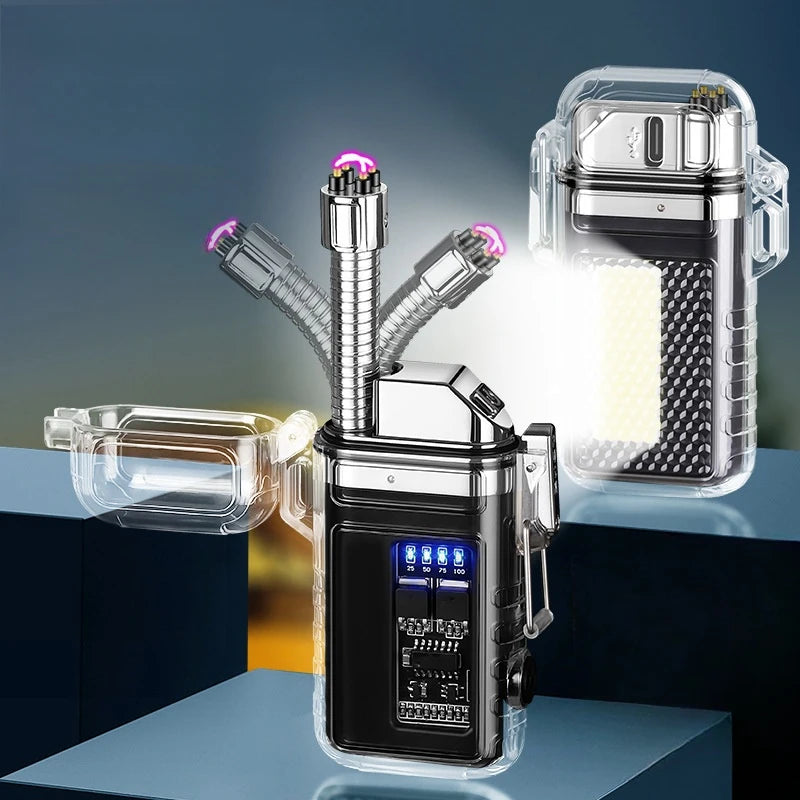 Telescopic Dual Arc USB Lighter with COB Light
