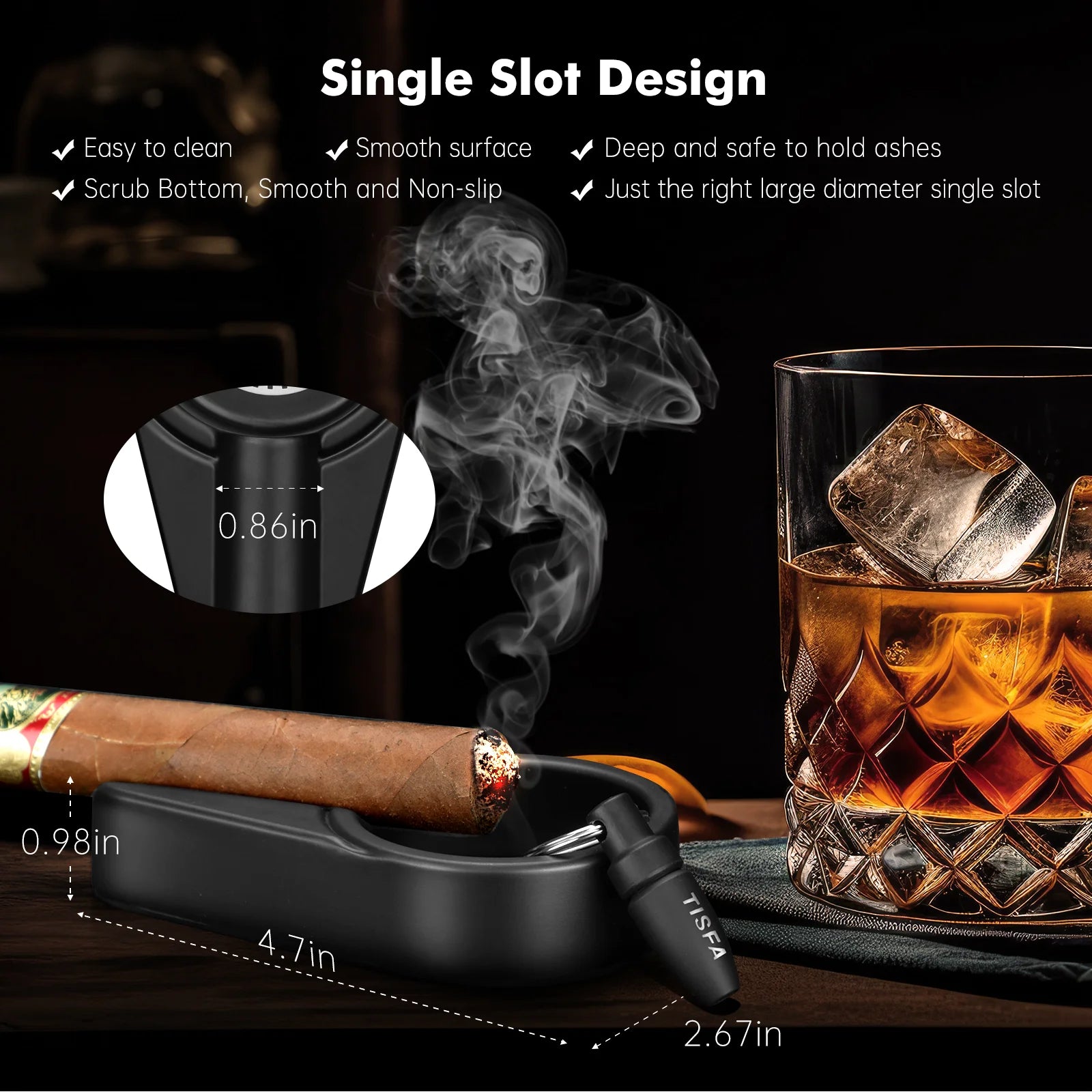 Cigar Ashtray Set, Cigar Punch, V Cutter, Cigar, Draw Enhancer, Cigar Holder, Straight Cutter with Cigar Stand