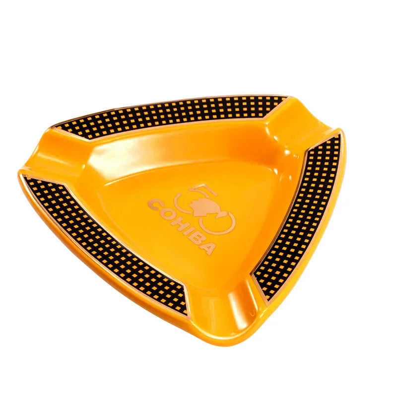 1pc High Quality Cigar Gadgets Home Cigar Ashtray Portable Ceramic 3 Groove Cigars Ash Tray Tobacco Cigarette Ashtrays Holder