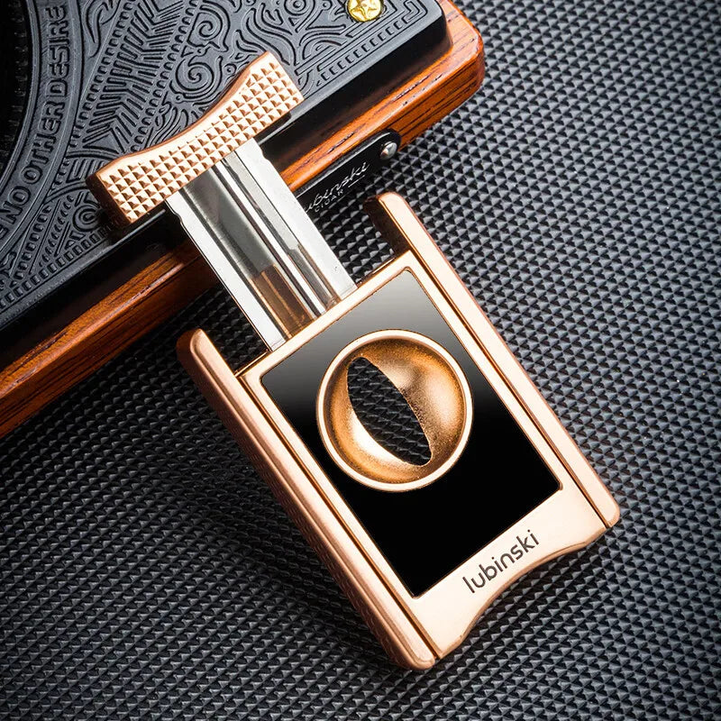 Metal Cigar Cutter V Cut Cutter with Cigar Holder Luxury V-Cut Cigar Cutter Scissors Puncher Folding Cigar Stand Display Rack