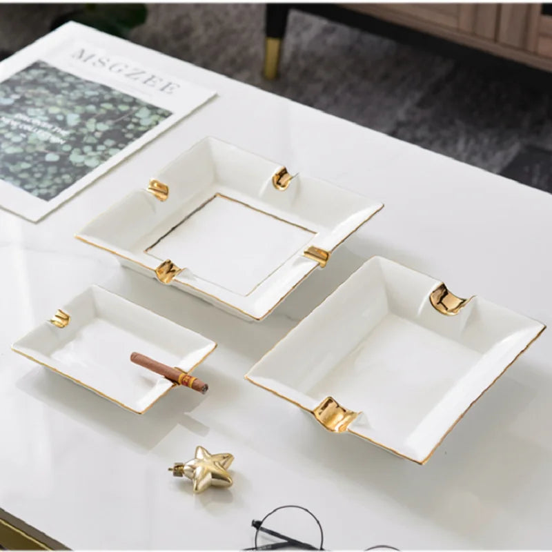 Bone China Gold Cigar Ashtray