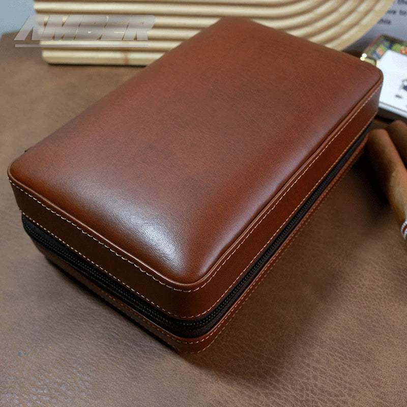 Cigar Case Cedar Wood Humidor Portable Travel Cigar Case Smoking Accessories with cutter