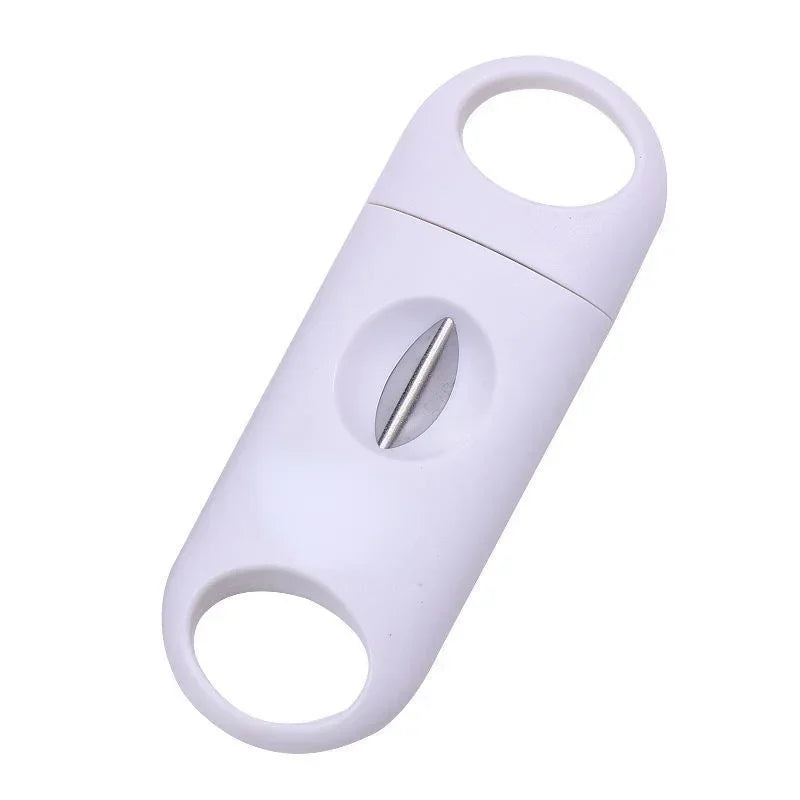 Plastic V Cut Stainless Steel Blade Cigar Cutter Puncher Sharp Cigar Cutting Tool Cigars Guillotine Pocket Cutter Accessories