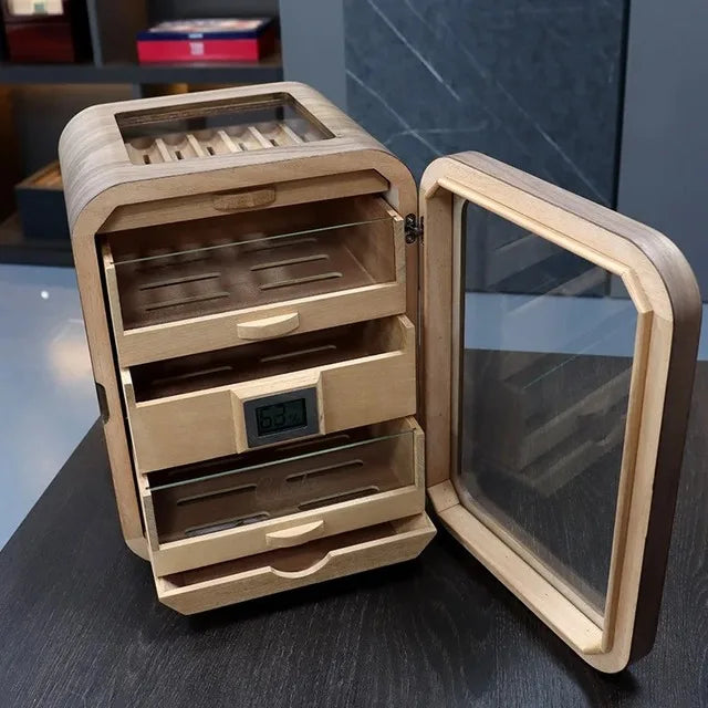 Large Capacity Cigar Humidor Storage 150pcs Luxury Cigar Humidor Box 3 Layers Portable Travel Puro Humidor Cigar Accessories