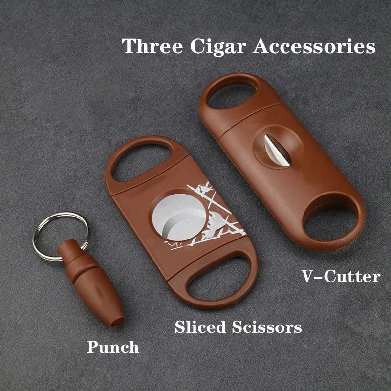 Cigar Set Pocket Cigar Cutter V-shaped Cutting Sharp Stainless Steel Blade Guillotine Punch Cutter Cigar Accessories