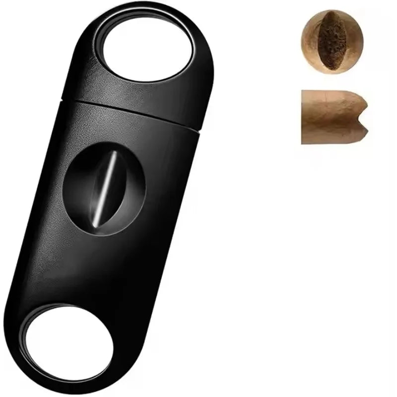 Plastic V Cut Stainless Steel Blade Cigar Cutter Puncher Sharp Cigar Cutting Tool Cigars Guillotine Pocket Cutter Accessories