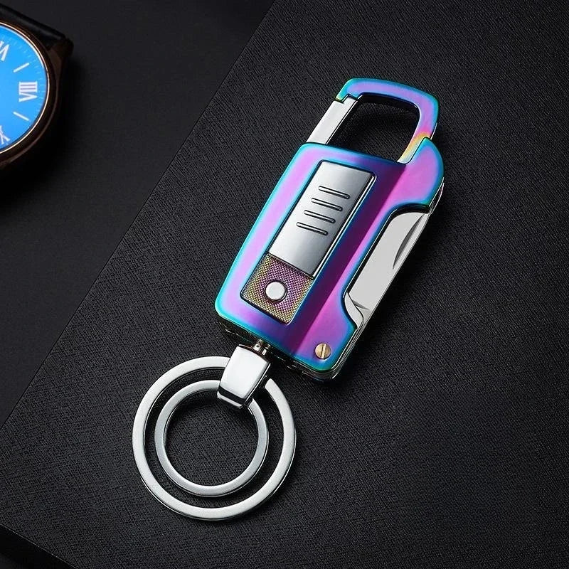Tungsten USB Lighter with Key Chain Flashlight