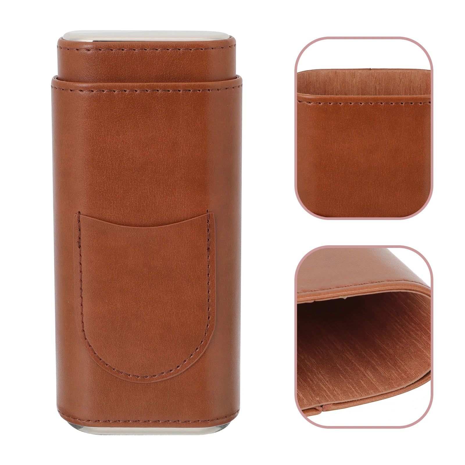 Portable Cigar Case PU Travel Humidor Box for Cigarette Holder Lightweight Durable Simple Design Fits Pocket Backpack