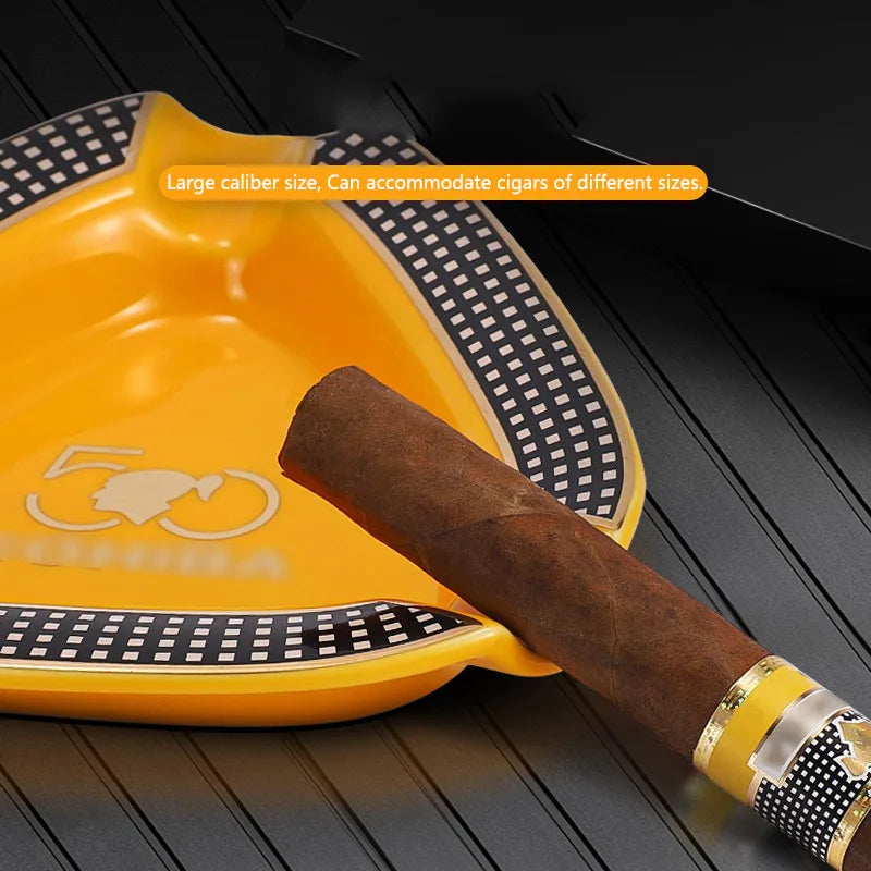 Creative Triangle Cigar Ashtray Portable Three Cigarette Slot Cigarette Cigar Rack Ceramic Ashtray Smoking Cigar Accessories