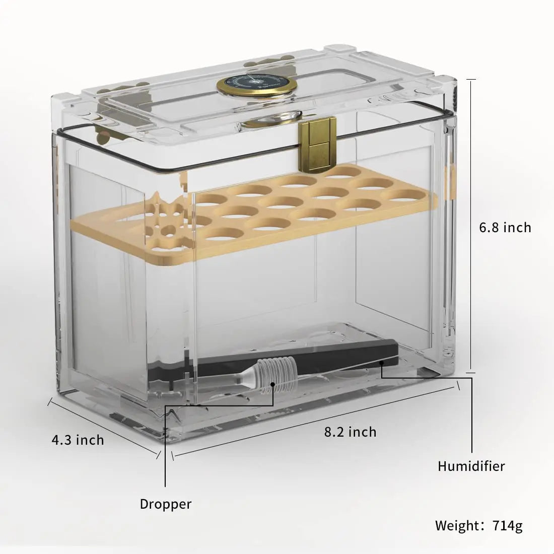 Acrylic Humidor with Cedar Tray