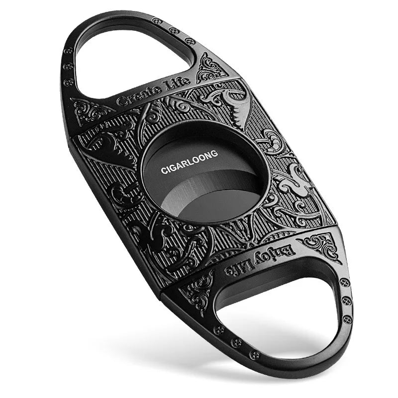 Stainless Steel Cigar Cutter – Double Blade Metal Cigar Scissors, Sharp Smooth Cut Smoking Tool