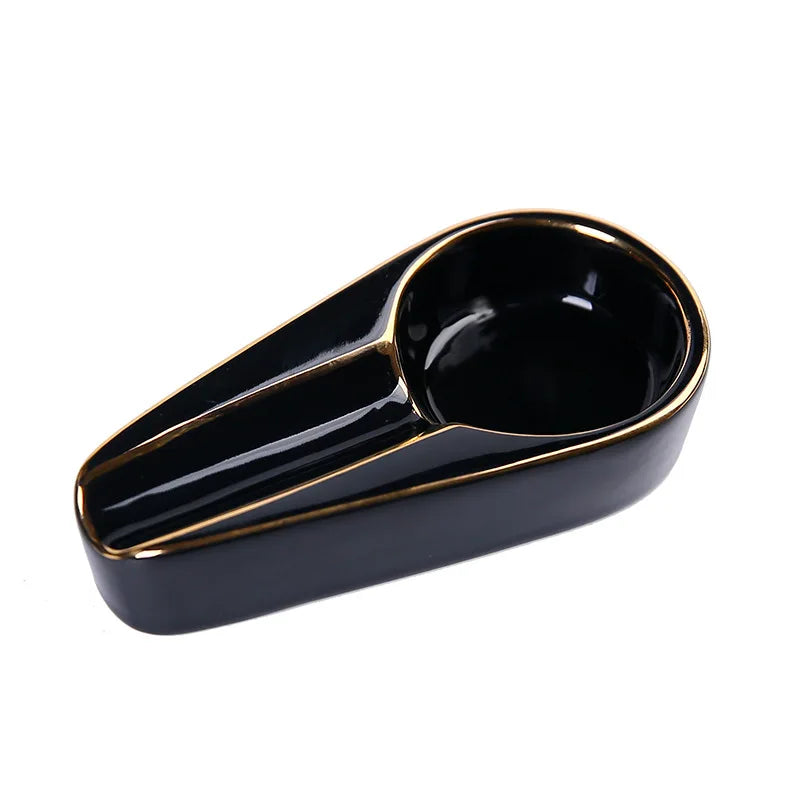 Cigar Ashtray Fashion Portable Cigar Smoking Accessories Single Slot Ceramic Cigar Ashtray Gift for Boyfriend Husband