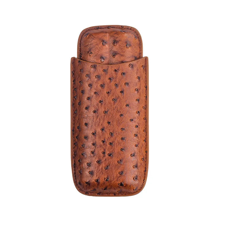 Luxury Cigar Case Cigar Humidor Holds 2 Cigars PU Leather Travel Case Smoking Accessories Men's Gift