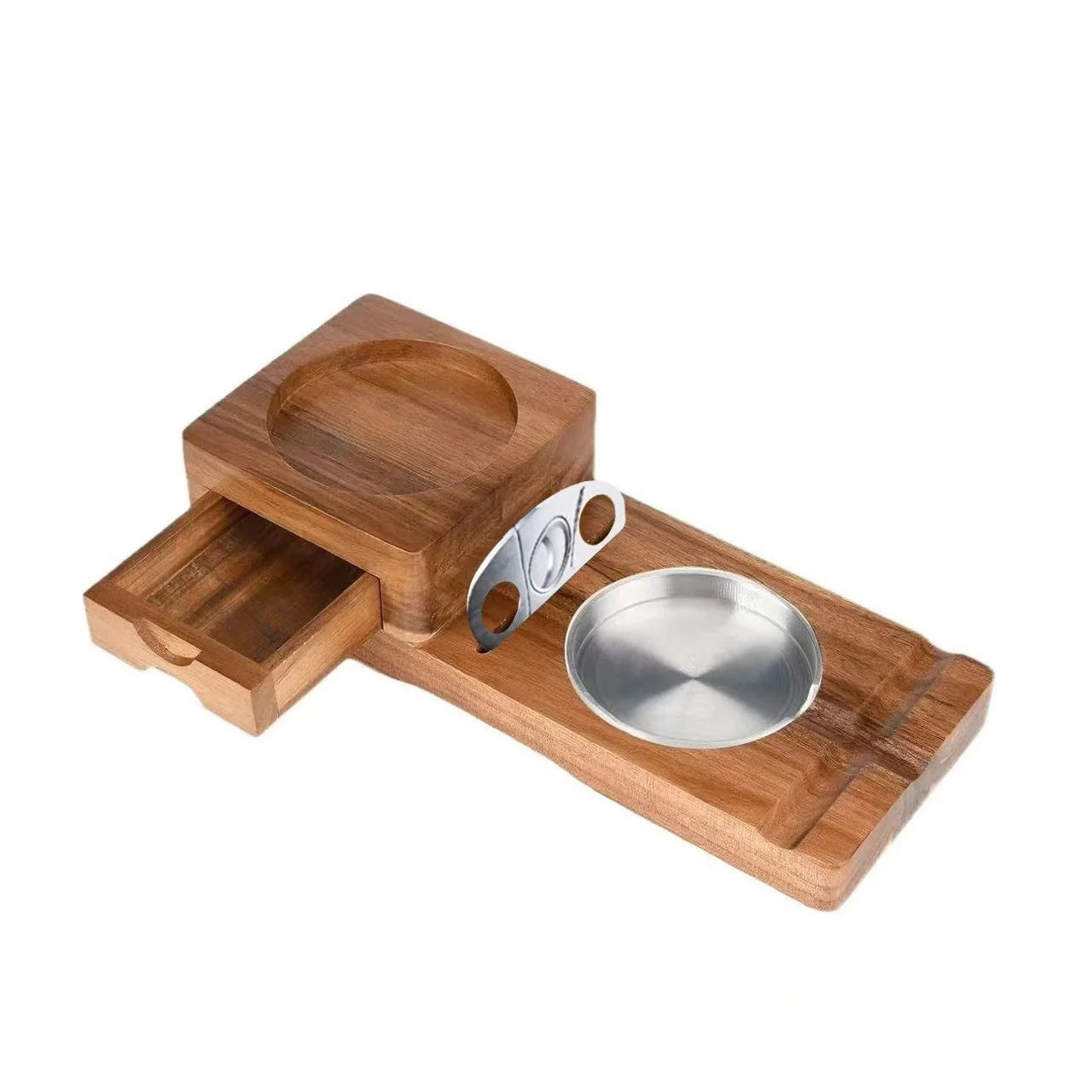 Wooden Ashtray with Drawer