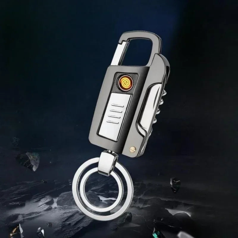 Tungsten USB Lighter with Key Chain Flashlight
