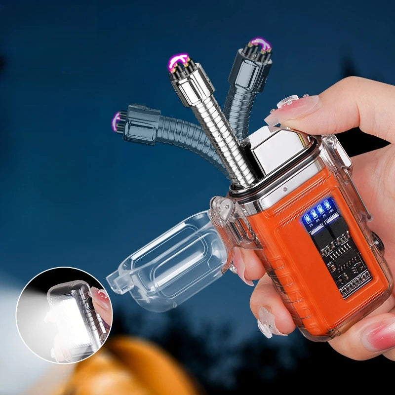 Telescopic Dual Arc USB Lighter with COB Light